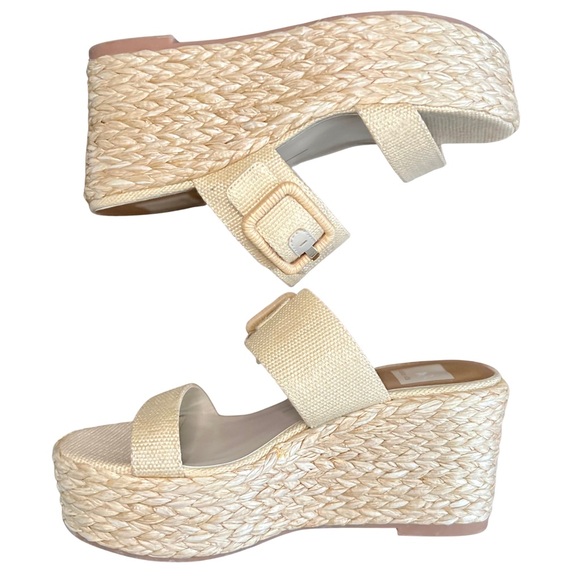 Dolce Vita Raffia Platform Wedge Sandals Size 7.5 - Picture 3 of 8